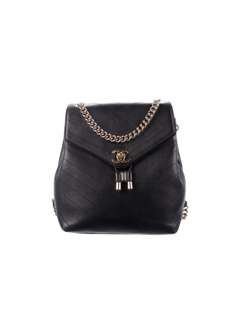 chanel black leather chevron backpack Chanel Coco Chevron Backpack