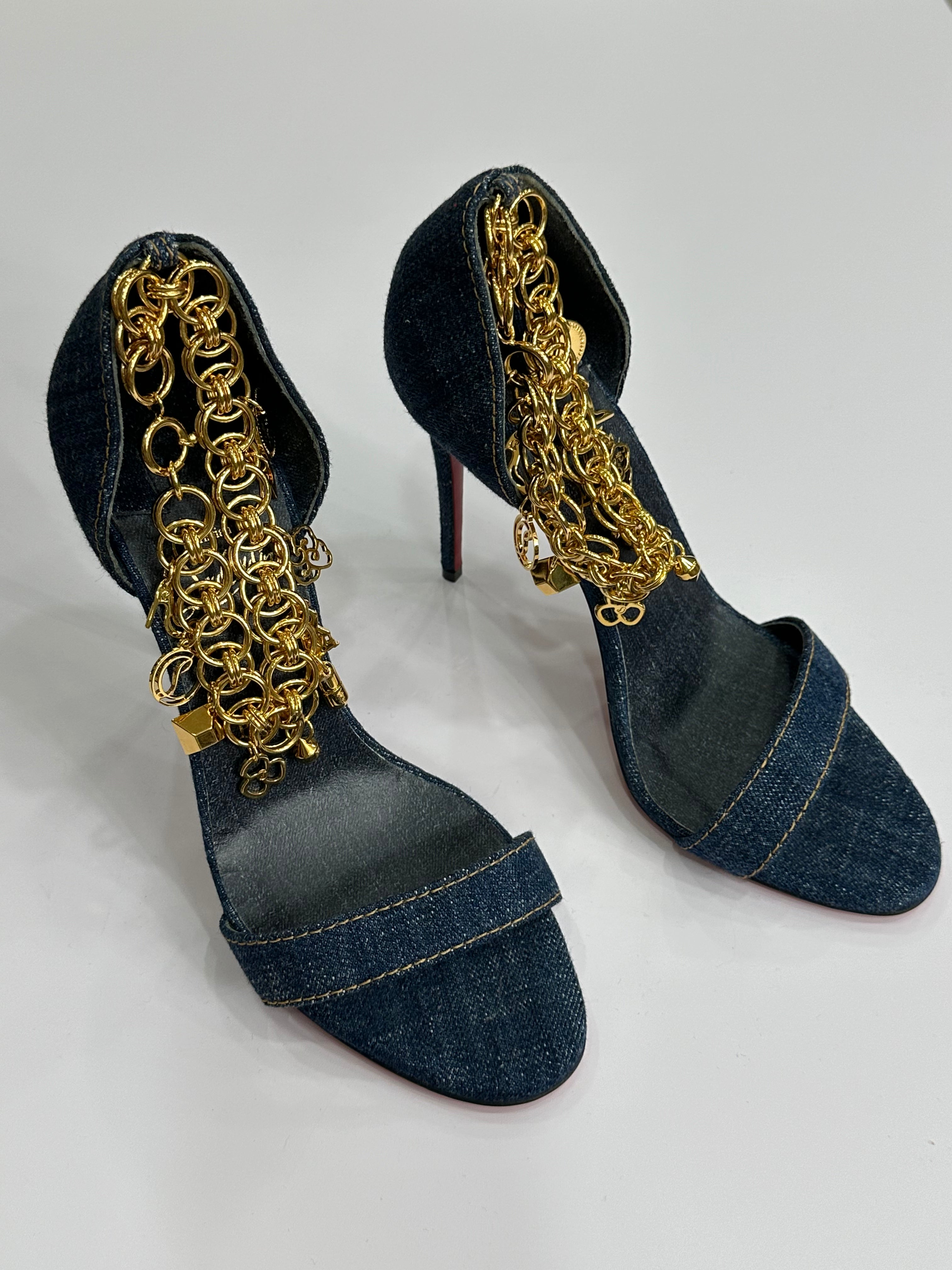Christian Louboutin/カタコニコ サンダル/デニム/