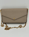 LOUIS VUITTON Epi Felicie Pochette Chain Wallet Galet