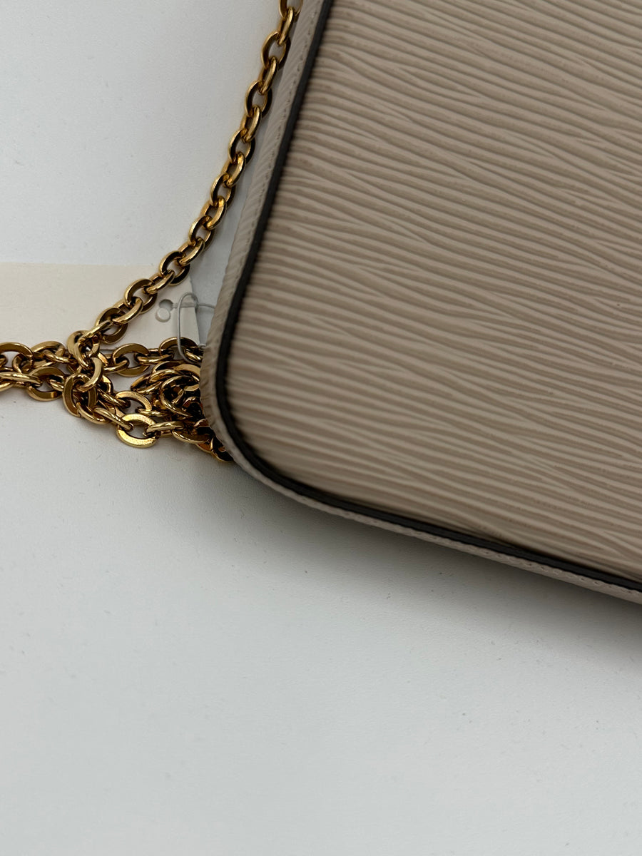 LOUIS VUITTON Epi Felicie Pochette Chain Wallet Galet