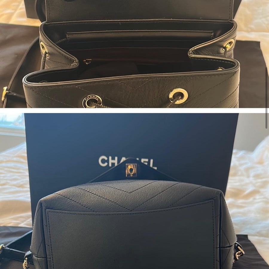 chanel chevron leather backpack Chanel Coco Chevron Backpack – Christina's Consignments